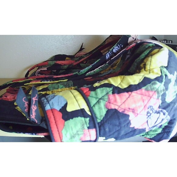 Vera Bradley LARGE DELUXE DUFFEL BAG Havana Rose Quilted Floral Travel Bag - Picture 5 of 9